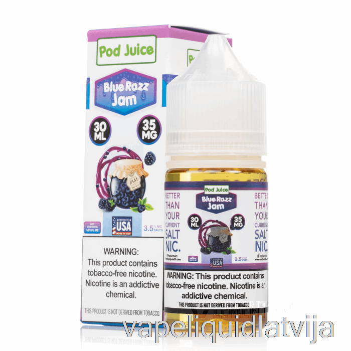 Blue Razz Ievārījums - Pāksts Sula - 30ml 35mg Vape šķidrums